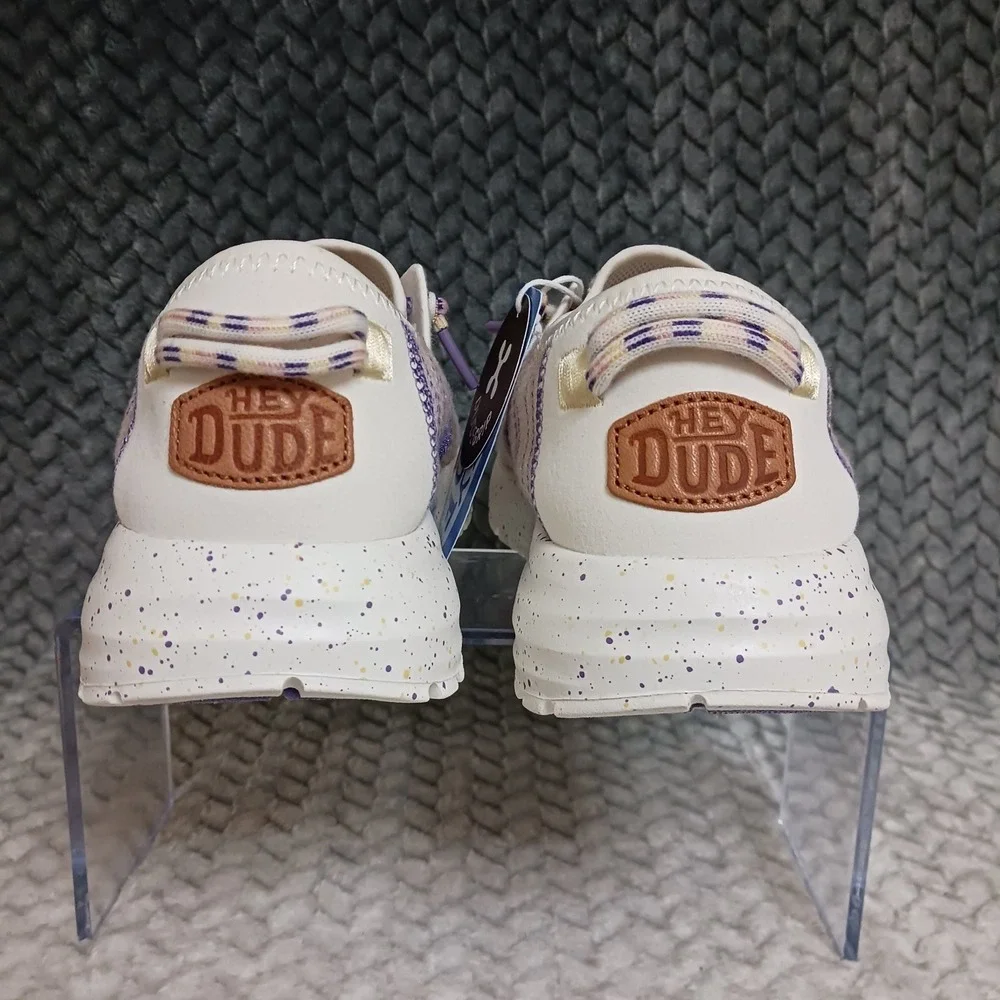 Hey Dude Women's Sneakers Shoes Egret Multicolor Sirocco W Knit Size 6